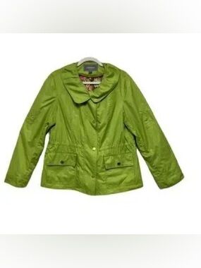 Johnston & Murphy Lime Green Utility Windbreaker Pink Floral Lined Jacket SZ M